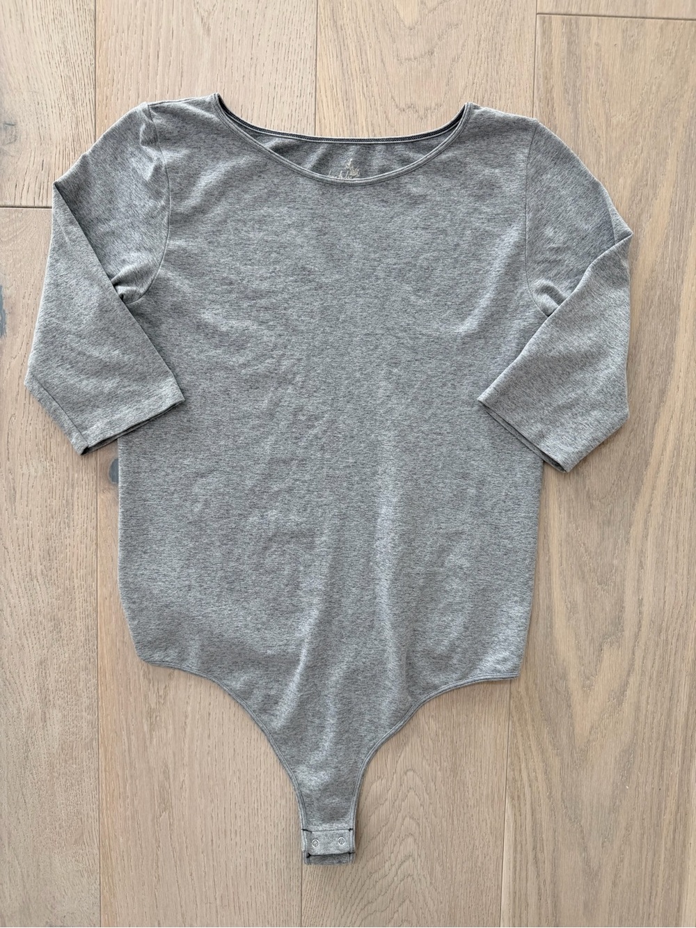 Free People Heather Gray Long Sleeve Bodysuit